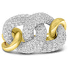 ESTATE WIDE 1.58CT DIAMOND 14KT 2 TONE 3D ROUND CLASSIC LOVE KNOT FUN RING