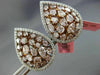 6.01CT WHITE & FANCY PINK DIAMOND 18K WHITE & ROSE GOLD 3D CLUSTER PEAR EARRINGS