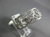 ANTIQUE .42CT DIAMOND 14KT WHITE GOLD 3D FLOWER FILIGREE ETERNITY RING #22243