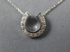 ESTATE .26CT DIAMOND 14KT WHITE GOLD CLASSIC HORSE SHOE LUCKY FUN PENDANT #26969