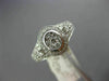 ESTATE WIDE .50CT DIAMOND 14KT WHITE GOLD CLUSTER OVAL MILGRAIN FRIENDSHIP RING