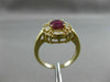 ESTATE WIDE 1.88CT DIAMOND EXTRA FACET RUBY 14K YELLOW GOLD OVAL ENGAGEMENT RING