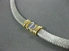 ESTATE WIDE & LONG 14KT WHITE & YELLOW GOLD MESH SCREW NECKLACE UNIQUE! #22677