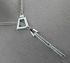ESTATE .78CT ROUND DIAMOND 14KT WHITE GOLD MULTI STRAND LARIAT HANGING NECKLACE