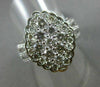 ESTATE LARGE 2CT DIAMOND 14K WHITE GOLD CLUSTER OPEN HALO FILIGREE COCKTAIL RING