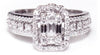 ESTATE .75CT DIAMOND 14KT WHITE GOLD ROUND & BAGUETTE INVISIBLE ENGAGEMENT RING