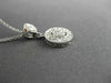 ESTATE .19CT DIAMOND 14KT WHITE GOLD FLOATING DOUBLE HALO CIRCLE PENDANT & CHAIN