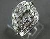 ANTIQUE WIDE .64CT ROUND OLD MINE DIAMOND 14KT WHITE GOLD OPEN FANCY RING #19541
