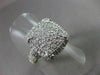 ESTATE LARGE 1.13CT DIAMOND 14KT WHITE GOLD PAVE FILIGREE SQUARE RING BEAUTIFUL!