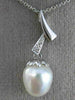ESTATE LARGE DIAMOND 14K WHITE GOLD SOUTH SEA PEARL STRAWBERRY FLOATING PENDANT