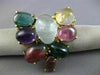 ESTATE EXTRA LARGE 80CT MULTI GEM 14KT YELLOW GOLD BUTTERFLY PIN BROOCH PENDANT