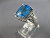 EXTRA LARGE 7.66CT DIAMOND & AAA BLUE TOPAZ 14KT WHITE GOLD CUSHION & ROUND RING
