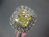 LARGE 5.57CT WHITE & FANCY YELLOW DIAMOND 18K 2 TONE GOLD FLOWER ENGAGEMENT RING