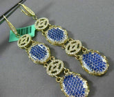 ESTATE .75CT DIAMOND & SAPPHIRE CRYSTAL 18K YELLOW GOLD OVAL LIVERBACK EARRINGS