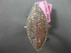 ESTATE EXTRA LARGE 1.34CT DIAMOND 18KT WHITE & ROSE GOLD 3D MARQUISE PAVE RING
