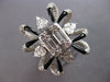 EXTRA LARGE 3.94CT DIAMOND & BLACK ENAMEL 18K WHITE GOLD 3D FLOWER COCKTAIL RING