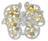 EXTRA LARGE 6.20CT WHITE & MULTI COLOR MULTI SHAPE DIAMOND 18KT WHITE GOLD RING