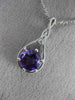 ESTATE 1.15CT DIAMOND & AAA AMETHYST 14KT WHITE GOLD TEAR DROP INFINITY PENDANT