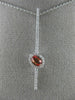 ESTATE .67CT DIAMOND & AAA ORANGE SAPPHIRE 18KT WHITE GOLD 3D BAR LOVE PENDANT