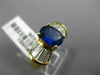 ESTATE WIDE 2.71CT DIAMOND & AAA OVAL SAPPHIRE 14KT YELLOW GOLD ENGAGEMENT RING