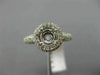 ESTATE .78CT DIAMOND ROUND 14KT WHITE GOLD 3D HALO SEMI MOUNT ENGAGMENT RING
