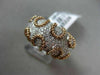 ESTATE WIDE .72CT DIAMOND 14KT WHITE & ROSE GOLD 3D PAVE HANDCRAFTED ROPE RING