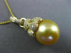 LARGE .60CT DIAMOND & AAA GOLDEN SOUTH SEA PEARL 18KT YELLOW GOLD FLOWER PENDANT