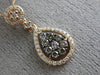 ESTATE .45CT WHITE & CHOCOLATE FANCY DIAMOND 14K ROSE GOLD 3D TEAR DROP PENDANT