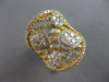 LARGE 2.19CT DIAMOND 14KT 2 TONE GOLD 3D CLUSTER MULTI SHAPE INVISIBLE FUN RING