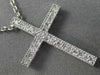 ESTATE .25CT DIAMOND 14KT WHITE GOLD 3D CLASSIC FILIGREE MILGRAIN CROSS PENDANT