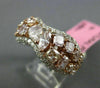 ESTATE WIDE 3.99CT DIAMOND 18KT WHITE & ROSE GOLD MULTI SHAPE INFINITY LOVE RING