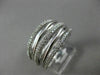 ESTATE .56CT ROUND DIAMOND 14KT WHITE GOLD 3D MULTI ROW CRISS CROSS LOVE RING