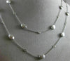 ESTATE LONG 1.20CT DIAMOND 14K WHITE GOLD 3D OVAL BY THE YARD MATTE FUN NECKLACE