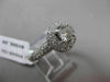 ESTATE 1.20CT DIAMOND 14KT WHITE GOLD 3D HALO TWO ROW ROUND ENGAGEMENT RING