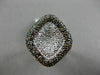 ESTATE LARGE 2.77CT WHITE CHOCOLATE FANCY DIAMOND 14K WHITE GOLD SQUARE FUN RING