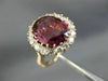 ESTATE LARGE 7.30CT DIAMOND & AAA PINK TOURMALINE 18KT ROSE GOLD ENGAGEMENT RING