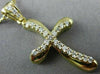 ESTATE LARGE .41CT DIAMOND 18KT YELLOW GOLD 3D WAVE SWIRL CROSS FLOATING PENDANT