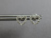 ESTATE SMALL .10CT DIAMOND 14KT WHITE GOLD CLASSIC OPEN HEART LOVE STUD EARRINGS