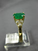 ESTATE 1.42CT DIAMOND & AAA EMERALD 14K YELLOW GOLD CLASSIC OVAL ENGAGEMENT RING