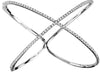 ESTATE LARGE 2.32CT DIAMOND 18KT WHITE GOLD 3D CLASSIC X LOVE BANGLE BRACELET