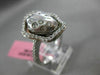 ESTATE LARGE .65CT DIAMOND 18KT WHITE GOLD 3D NUGGET HALO MATTE & SHINY FUN RING