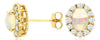 1.60CT DIAMOND & AAA OPAL 14KT YELLOW GOLD 3D OVAL & ROUND FLOWER STUD EARRINGS