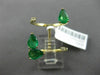 ESTATE LARGE 1.40CT DIAMOND & AAA EMERALD 14KT YELLOW GOLD DOUBLE PEAR FUN RING