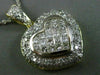 ESTATE LARGE 2.60CT DIAMOND 18K WHITE & YELLOW GOLD 3D PAVE HEART PENDANT #99988
