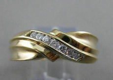 ESTATE 7 DIAMOND 14K YELLOW GOLD MENS CHANNEL TWIST WEDDING RING 7MM 10.0 #17426
