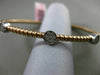 ESTATE .21CT DIAMOND 14KT WHITE & ROSE GOLD PAST PRESENT FUTURE BANGLE BRACELET