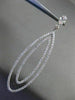 ESTATE EXTRA LARGE 5.75CT DIAMOND 14KT WHITE GOLD JOURNEY DROP HANGING EARRINGS