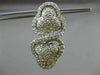 ESTATE LARGE 2.50CT DIAMOND 14K WHITE GOLD DOUBLE HEARTED INFINITY HALO EARRINGS