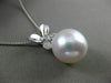 ESTATE LARGE .07CT DIAMOND 14KT WHITE GOLD AAA SOUTH SEA PEARL BUTTERFLY PENDANT