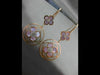 ESTATE LARGE .17CT DIAMOND & PINK MOTHER OF PEARL 14K ROSE GOLD HANGING EARRINGS